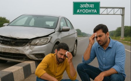 अयोध्या जाने के दौरान कार डिवाइडर से टकराई, दो लोग घायल